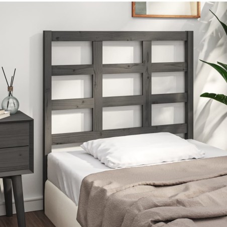vidaXL Cabecero de cama madera maciza de pino gris 95,5x4x100 cm