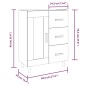 vidaXL Aparador de madera contrachapada gris hormigón 69,5x34x90 cm vidaXL Aparador de madera contrachapada gris hormigón 69,5x34x90 cm