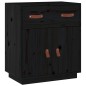 vidaXL Aparador de madera maciza de pino negro 65,5x40x75 cm vidaXL Aparador de madera maciza de pino negro 65,5x40x75 cm