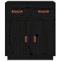vidaXL Aparador de madera maciza de pino negro 65,5x40x75 cm vidaXL Aparador de madera maciza de pino negro 65,5x40x75 cm