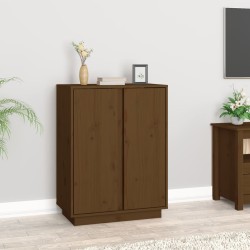 vidaXL Aparador de madera maciza de pino marrón miel 60x35x80 cm