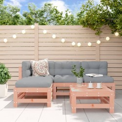 vidaXL Juego de sofás de jardín 5 pzas madera maciza de abeto Douglas