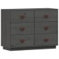 vidaXL Aparador de madera maciza de pino gris 100x40x75 cm
