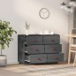 vidaXL Aparador de madera maciza de pino gris 100x40x75 cm