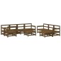 vidaXL Juego muebles de jardín 10 pzas madera maciza pino marrón miel