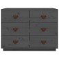 vidaXL Aparador de madera maciza de pino gris 100x40x75 cm