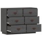 vidaXL Aparador de madera maciza de pino gris 100x40x75 cm