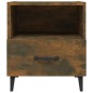 vidaXL Mesita de noche madera contrachapada color roble ahumado