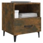 vidaXL Mesita de noche madera contrachapada color roble ahumado