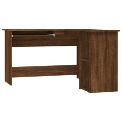 vidaXL Escritorio de esquina madera contrachapada marrón 120x140x75 cm