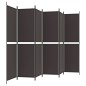 vidaXL Biombo divisor de 6 paneles de tela marrón 300x200 cm vidaXL Biombo divisor de 6 paneles de tela marrón 300x200 cm