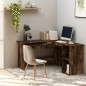 vidaXL Escritorio esquina madera contrachapada roble humo 120x140x75cm vidaXL Escritorio esquina madera contrachapada roble humo 120x140x75cm