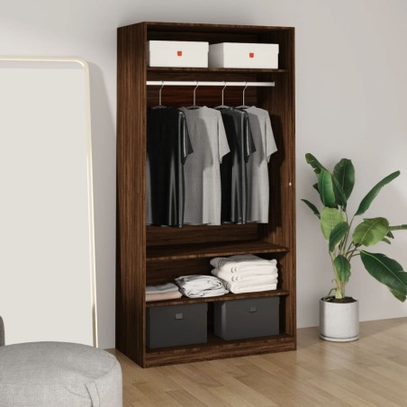 vidaXL Armario madera contrachapada color roble marrón 100x50x200 cm