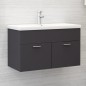 vidaXL Armario para lavabo madera contrachapada gris 80x38,5x46 cm vidaXL Armario para lavabo madera contrachapada gris 80x38,5x46 cm