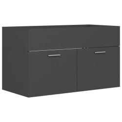 vidaXL Armario para lavabo madera contrachapada gris 80x38,5x46 cm
