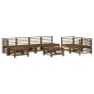 vidaXL Juego muebles de jardín 8 pzas madera maciza pino marrón miel vidaXL Juego muebles de jardín 8 pzas madera maciza pino marrón miel