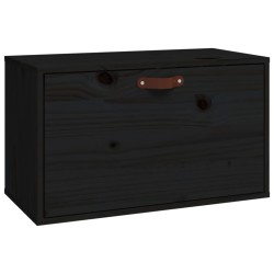 vidaXL Armario de pared de madera maciza de pino negro 60x30x35 cm