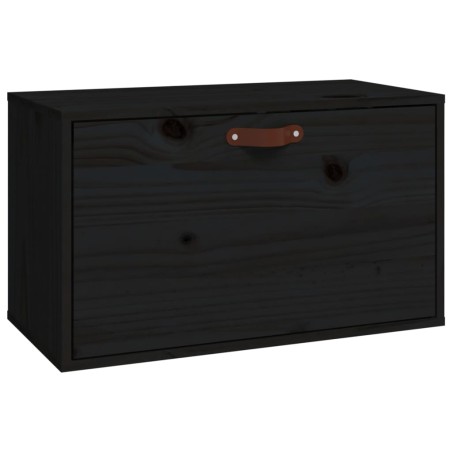 vidaXL Armario de pared de madera maciza de pino negro 60x30x35 cm