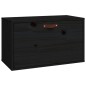 vidaXL Armario de pared de madera maciza de pino negro 60x30x35 cm