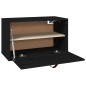 vidaXL Armario de pared de madera maciza de pino negro 60x30x35 cm