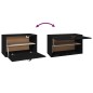 vidaXL Armario de pared de madera maciza de pino negro 60x30x35 cm