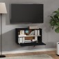vidaXL Armario de pared de madera maciza de pino negro 60x30x35 cm