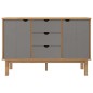 vidaXL Aparador OTTA madera maciza pino marrón y gris 113,5x43x73 cm vidaXL Aparador OTTA madera maciza pino marrón y gris 113,5x43x73 cm