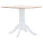 vidaXL Mesa de comedor de madera maciza de caucho blanco marrón 106 cm vidaXL Mesa de comedor de madera maciza de caucho blanco marrón 106 cm