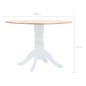 vidaXL Mesa de comedor de madera maciza de caucho blanco marrón 106 cm vidaXL Mesa de comedor de madera maciza de caucho blanco marrón 106 cm