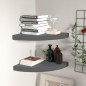 vidaXL Estantes flotantes esquina 2 uds MDF gris brillo 35x35x3,8 cm vidaXL Estantes flotantes esquina 2 uds MDF gris brillo 35x35x3,8 cm