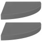 vidaXL Estantes flotantes esquina 2 uds MDF gris brillo 35x35x3,8 cm vidaXL Estantes flotantes esquina 2 uds MDF gris brillo 35x35x3,8 cm