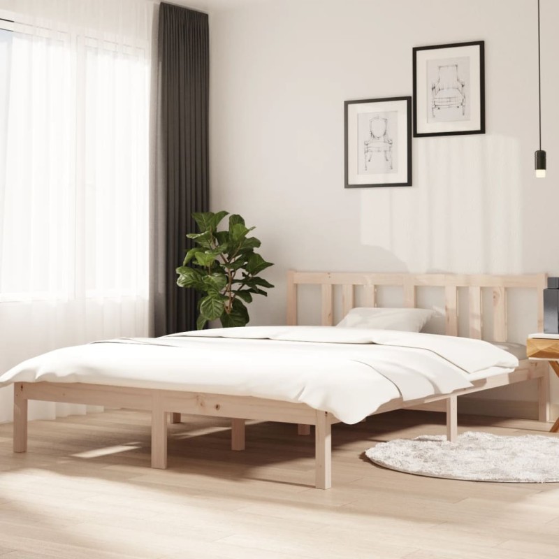 vidaXL Estructura de cama madera maciza 140x200 cm vidaXL Estructura de cama madera maciza 140x200 cm