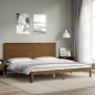 vidaXL Estructura cama y cabecero madera maciza marrón miel 200x200 cm vidaXL Estructura cama y cabecero madera maciza marrón miel 200x200 cm