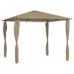 vidaXL Cenador con cubiertas de postes taupé 3x3x2,6 m 160 g/m²