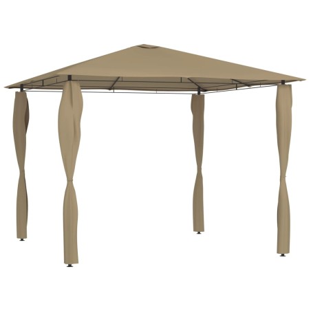 vidaXL Cenador con cubiertas de postes taupé 3x3x2,6 m 160 g/m²