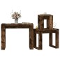 vidaXL Mesas apilables 3 pzas madera contrachapada color roble ahumado vidaXL Mesas apilables 3 pzas madera contrachapada color roble ahumado