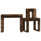 vidaXL Mesas apilables 3 pzas madera contrachapada color roble ahumado vidaXL Mesas apilables 3 pzas madera contrachapada color roble ahumado