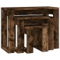 vidaXL Mesas apilables 3 pzas madera contrachapada color roble ahumado vidaXL Mesas apilables 3 pzas madera contrachapada color roble ahumado