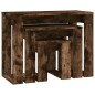 vidaXL Mesas apilables 3 pzas madera contrachapada color roble ahumado vidaXL Mesas apilables 3 pzas madera contrachapada color roble ahumado