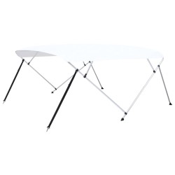 vidaXL Toldo Bimini de 4 arcos blanco 243x(230-244)x137 cm