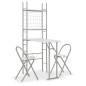 vidaXL Set de comedor plegable con estante 3 piezas MDF y acero blanco vidaXL Set de comedor plegable con estante 3 piezas MDF y acero blanco