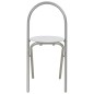 vidaXL Set de comedor plegable con estante 3 piezas MDF y acero blanco vidaXL Set de comedor plegable con estante 3 piezas MDF y acero blanco