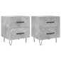 vidaXL Mesita noche 2 uds madera ingeniería gris hormigón 40x35x47,5cm vidaXL Mesita noche 2 uds madera ingeniería gris hormigón 40x35x47,5cm