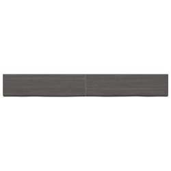 vidaXL Estante pared madera roble tratada marrón oscuro 220x30x(2-6)cm