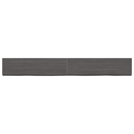 vidaXL Estante pared madera roble tratada marrón oscuro 220x30x(2-6)cm