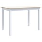 vidaXL Mesa de comedor de madera de caucho blanco marrón 114x71x75 cm vidaXL Mesa de comedor de madera de caucho blanco marrón 114x71x75 cm