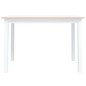 vidaXL Mesa de comedor de madera de caucho blanco marrón 114x71x75 cm vidaXL Mesa de comedor de madera de caucho blanco marrón 114x71x75 cm