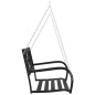 vidaXL Banco balancín de jardín 125 cm acero y plástico negro vidaXL Banco balancín de jardín 125 cm acero y plástico negro