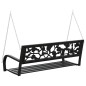 vidaXL Banco balancín de jardín 125 cm acero y plástico negro vidaXL Banco balancín de jardín 125 cm acero y plástico negro