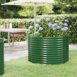vidaXL Jardinera arriate acero recubrimiento polvo verde 100x100x68 cm